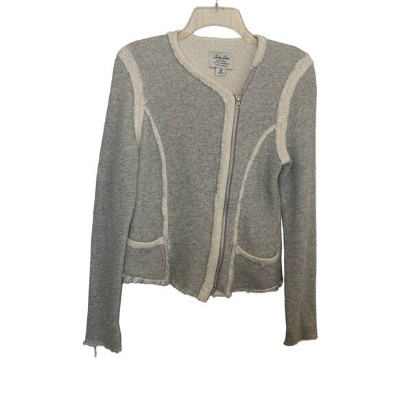 Lucky Lotus x Lucky Brand Grey Raw Hem Jacket M - Picture 3 of 10